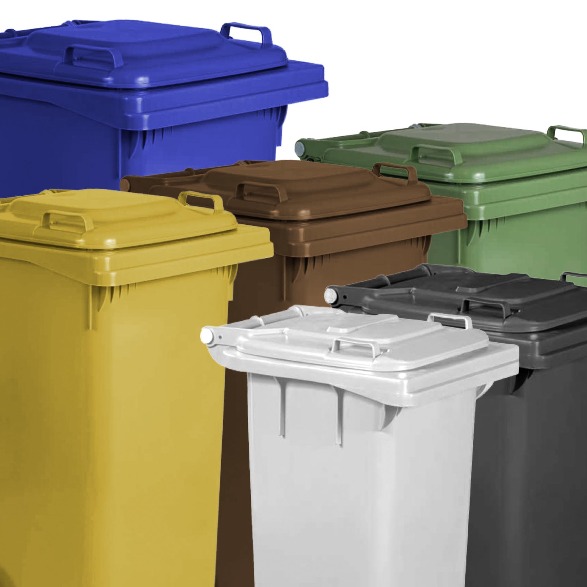 Contentor Lixo Com Rodas Branco 80l 50X46X92cm