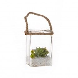 Planta Suspensa Vidro Retangular 16cm