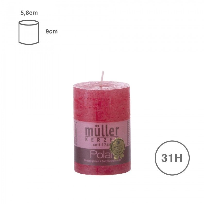 VELA PILAR RUSTICA ROSA