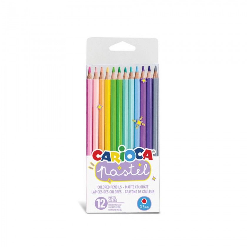 Lápis Cor Carioca Pastel 12 Cores Lápis Cor Carioca Pastel 12 Cores