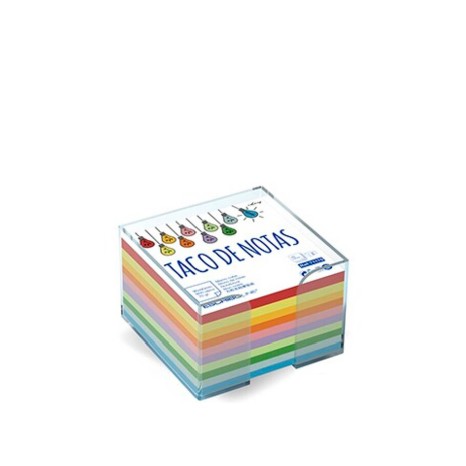 Suporte + Bloco Notas Flojim 10 Cores 800 Folhas 9X9cm - Image product