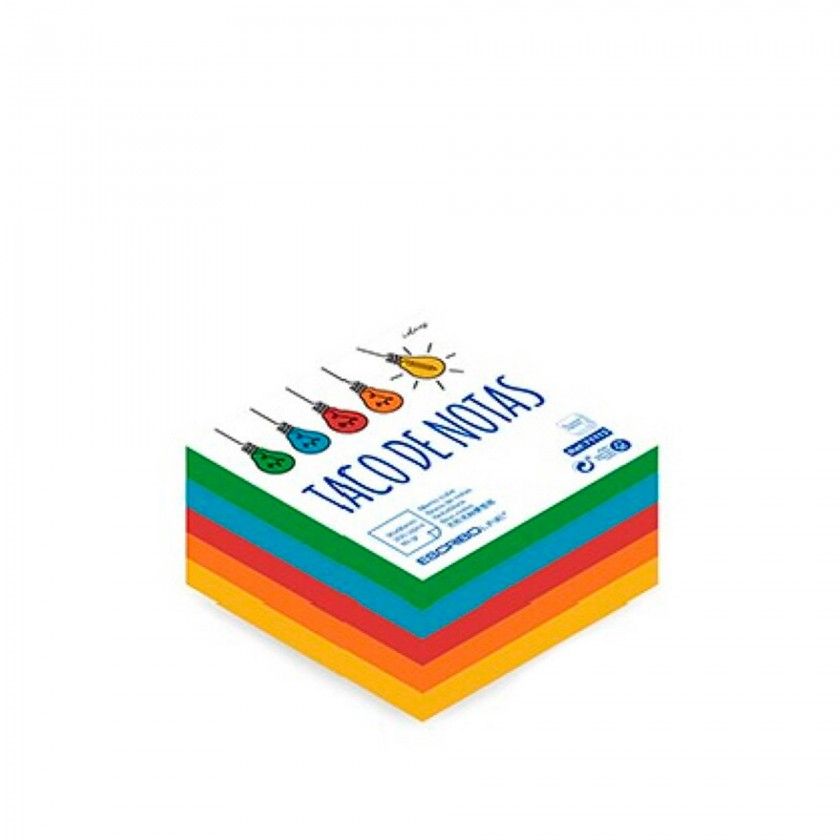 Bloco Notas Flojim 5 Cores Fortes 200 Folhas 9X9cm
