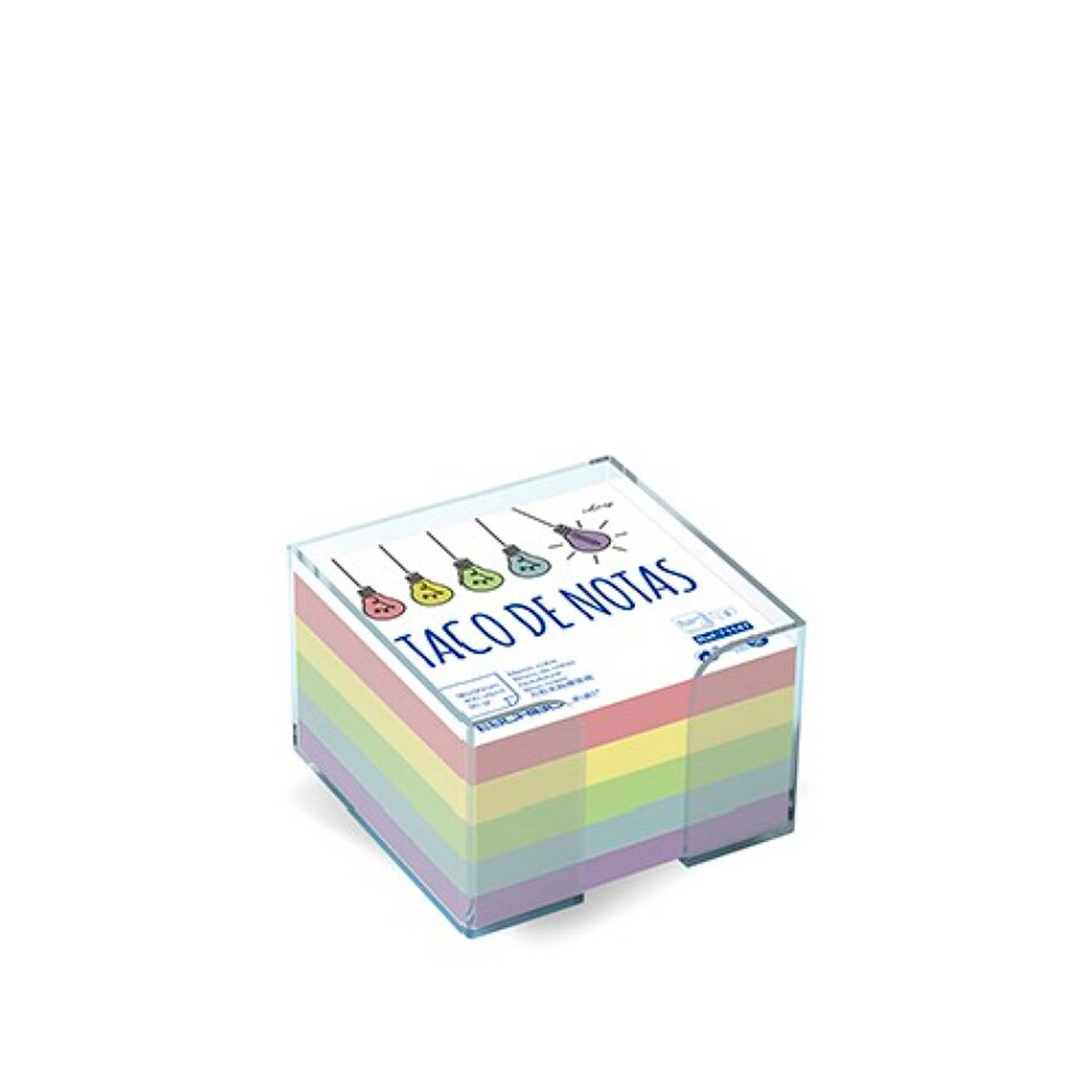 Suporte + Bloco Notas Flojim 5 Cores Pastel 400 Folhas 9X9cm