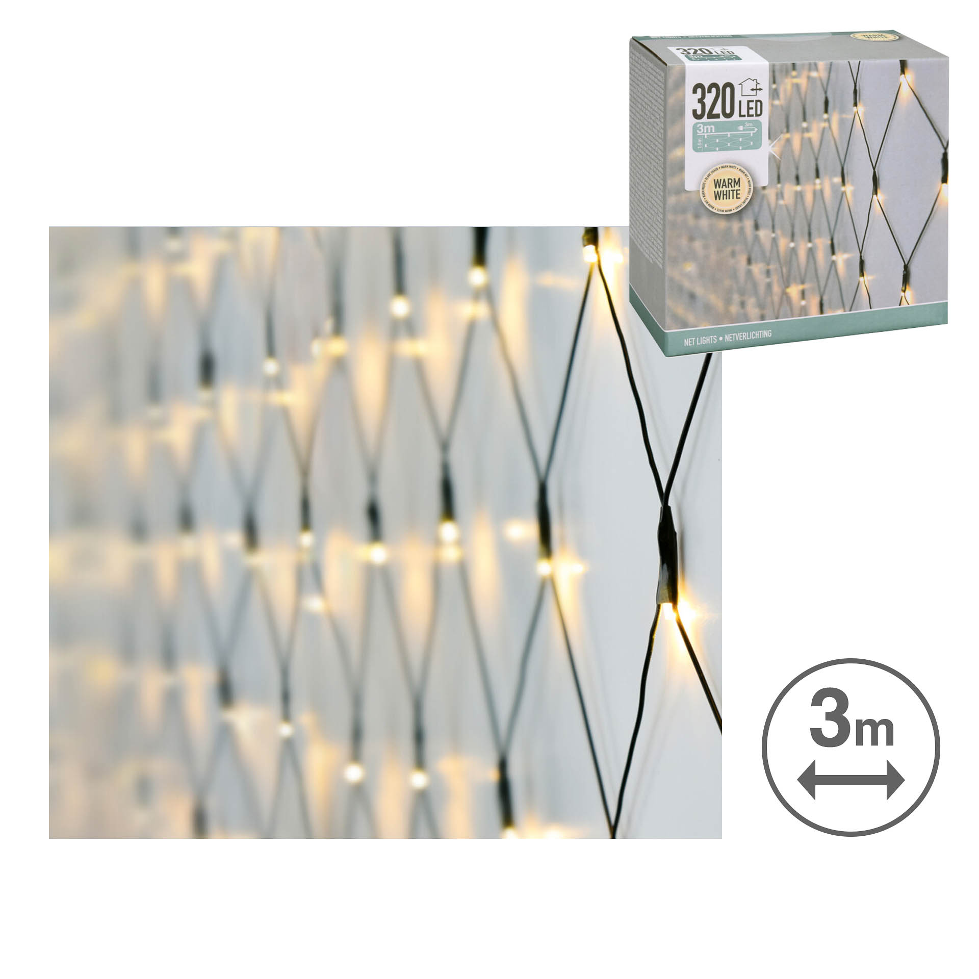 Cortina 320 Leds Luz Quente