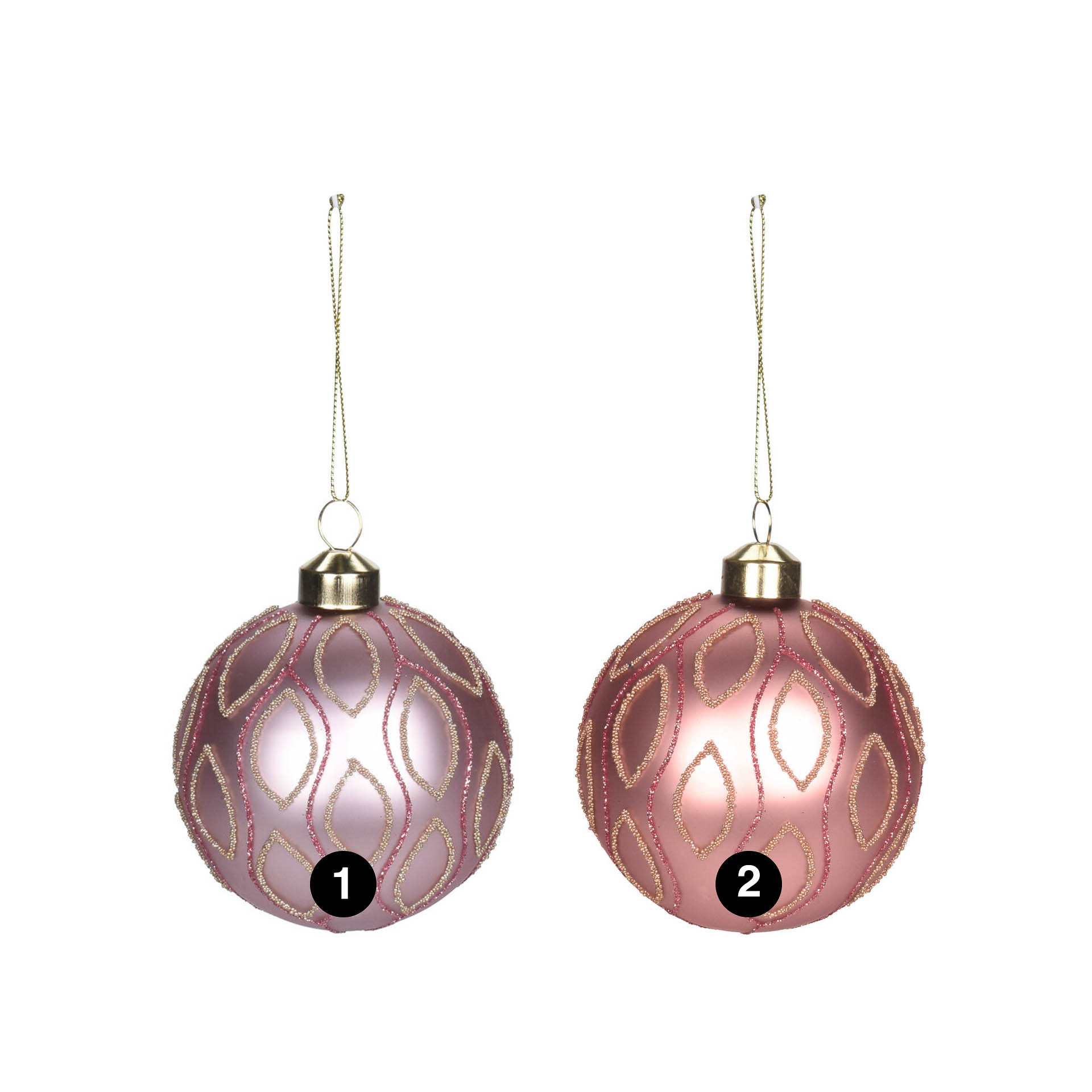 Bola Natal Brilhante Rosa 8CM