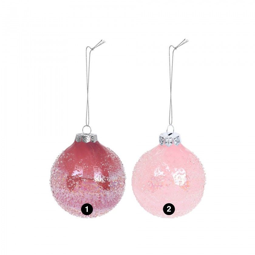 Bola Natal Cristal Rosa 8CM Bola Natal Cristal Rosa 8CM