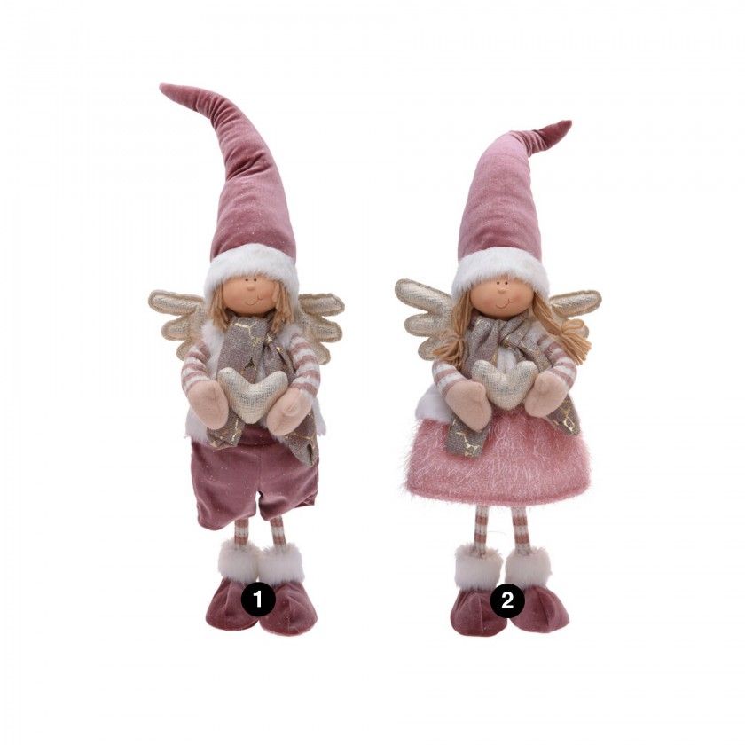 Anjo Cermica Com Vestido Rosa 65CM