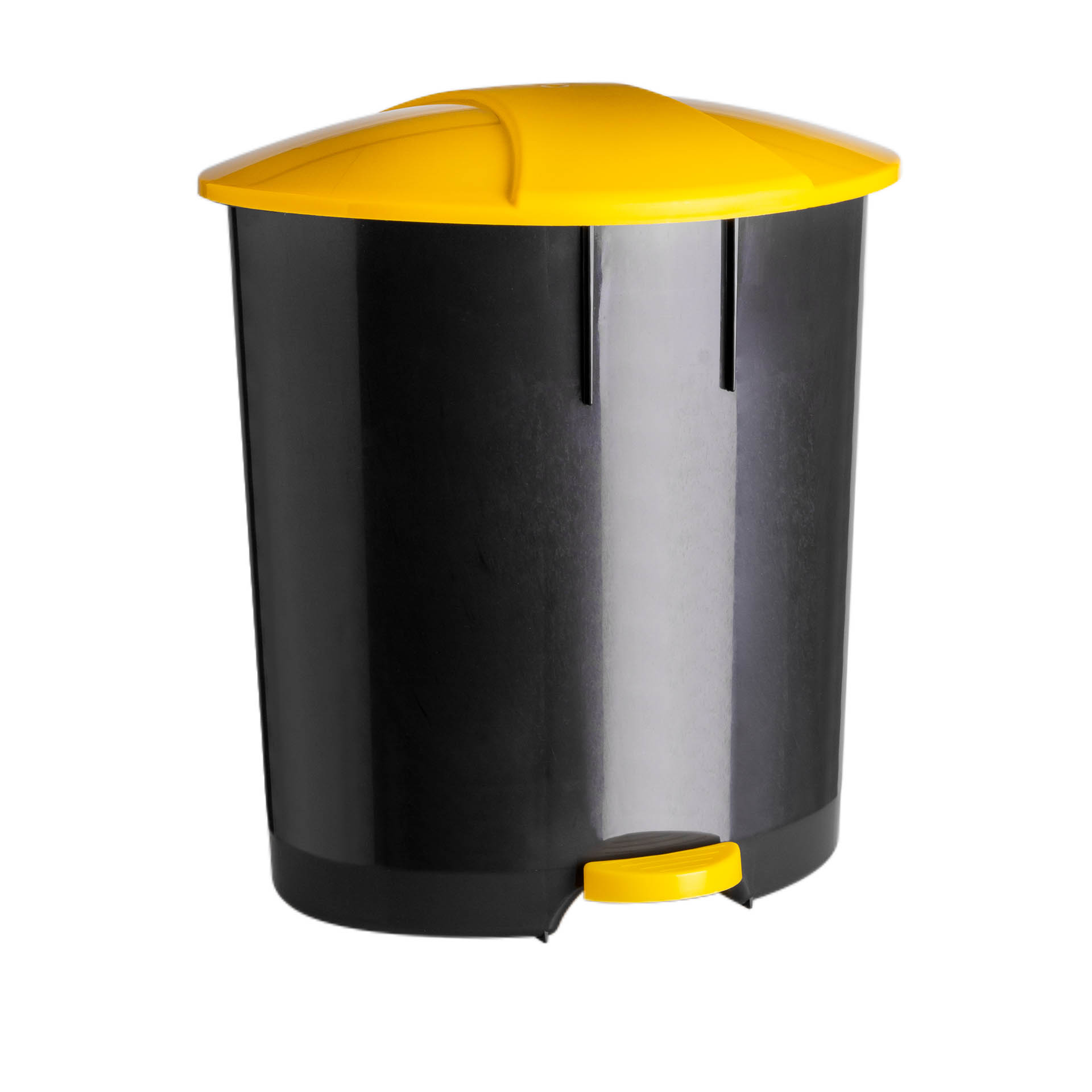 Balde Preto com Pedal e Tampa 60L