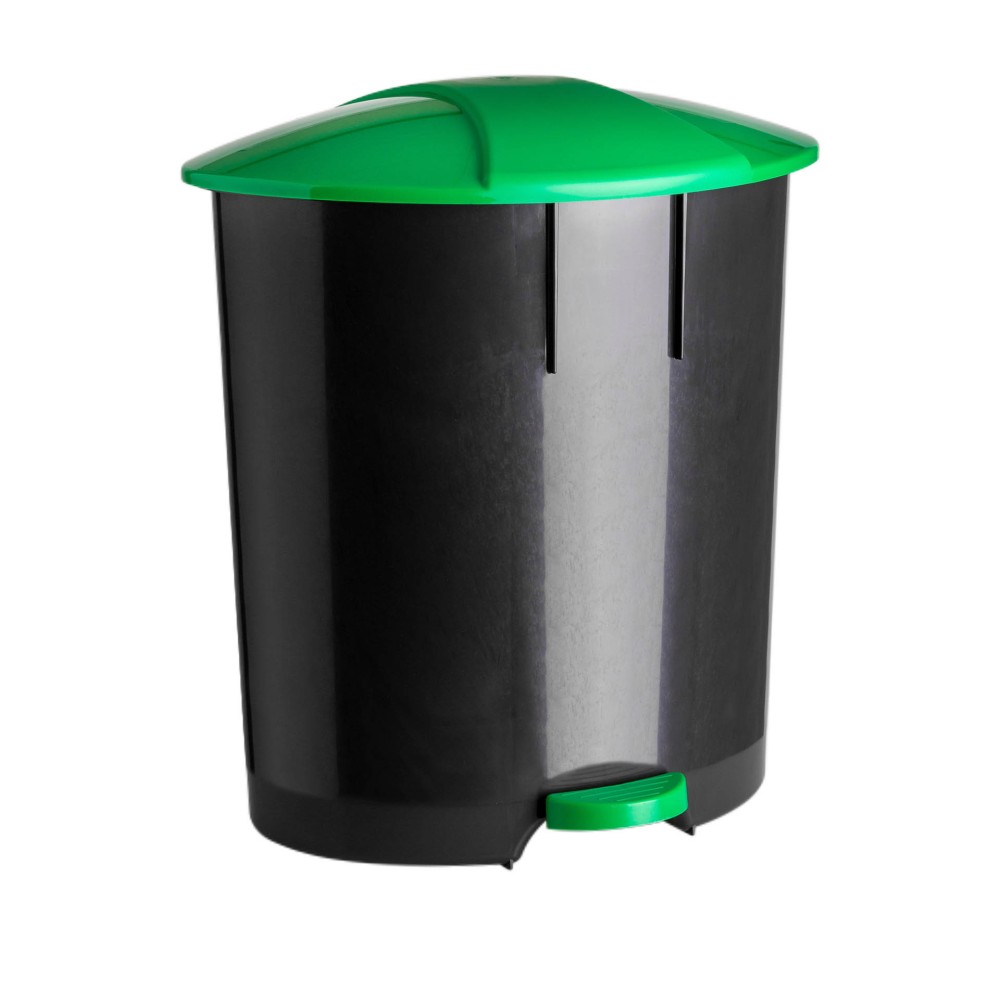 Balde Preto com Pedal e Tampa 60L