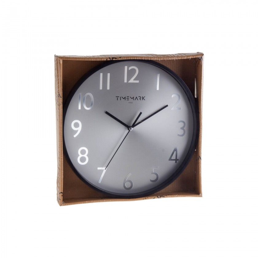 Relgio Parede Timemark Metal Preto 30cm
