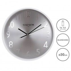 Relgio Parede Timemark Metal Branco 30cm