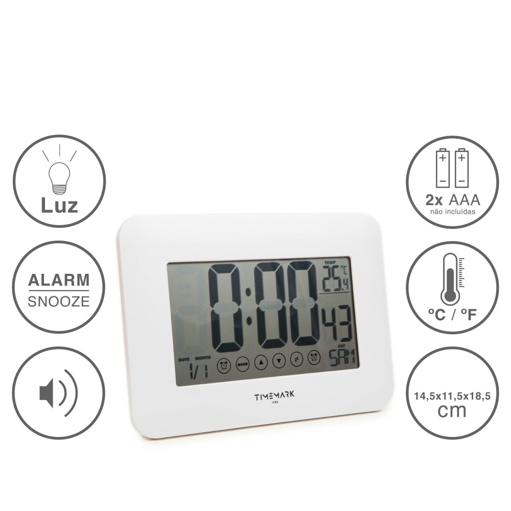 Rel�gio Parede Timemark T�til Vidro Branco 24X17X2cm