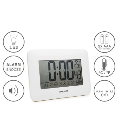 Rel�gio Parede Timemark T�til Vidro Branco 24X17X2cm