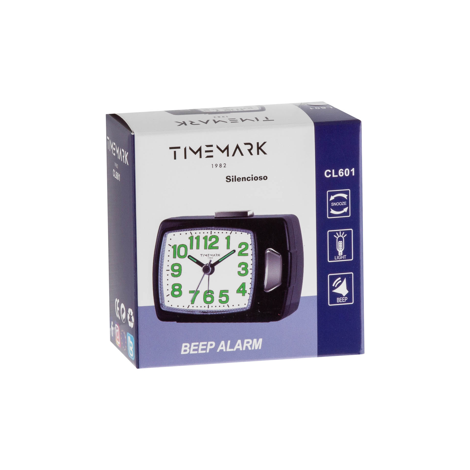 Despertador Timemark Analogico Plástico Multicor 8X6X3.5cm
