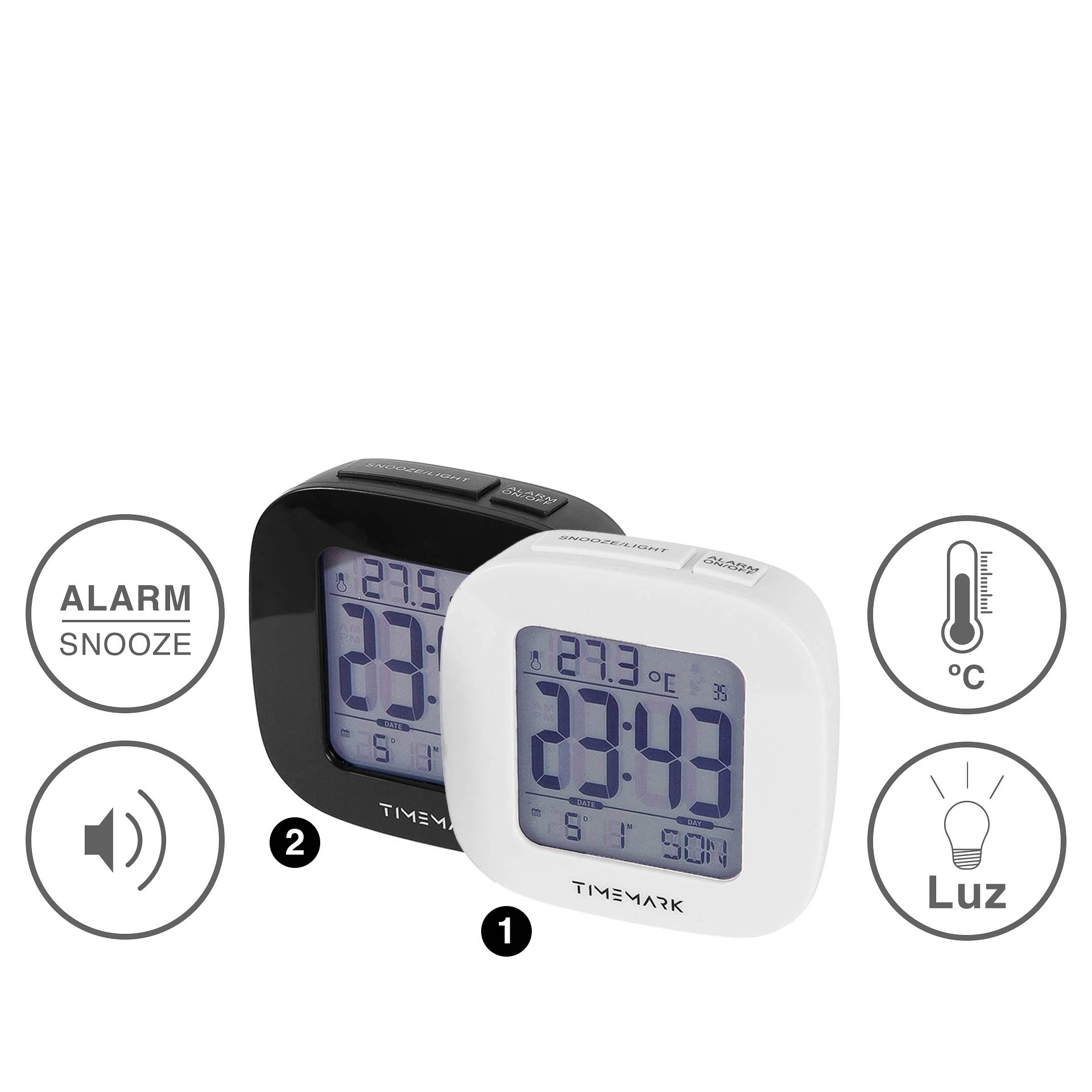 Despertador Timemark Digital Plástico Multicor 9.5X4cm