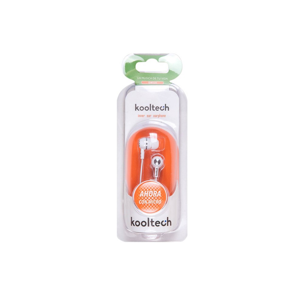 Auricular Kooltech Com Microfone Plástico Branco