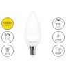 Lâmpada Led Vela E14 6W Luz Quente Lâmpada Led Vela E14 6W Luz Quente