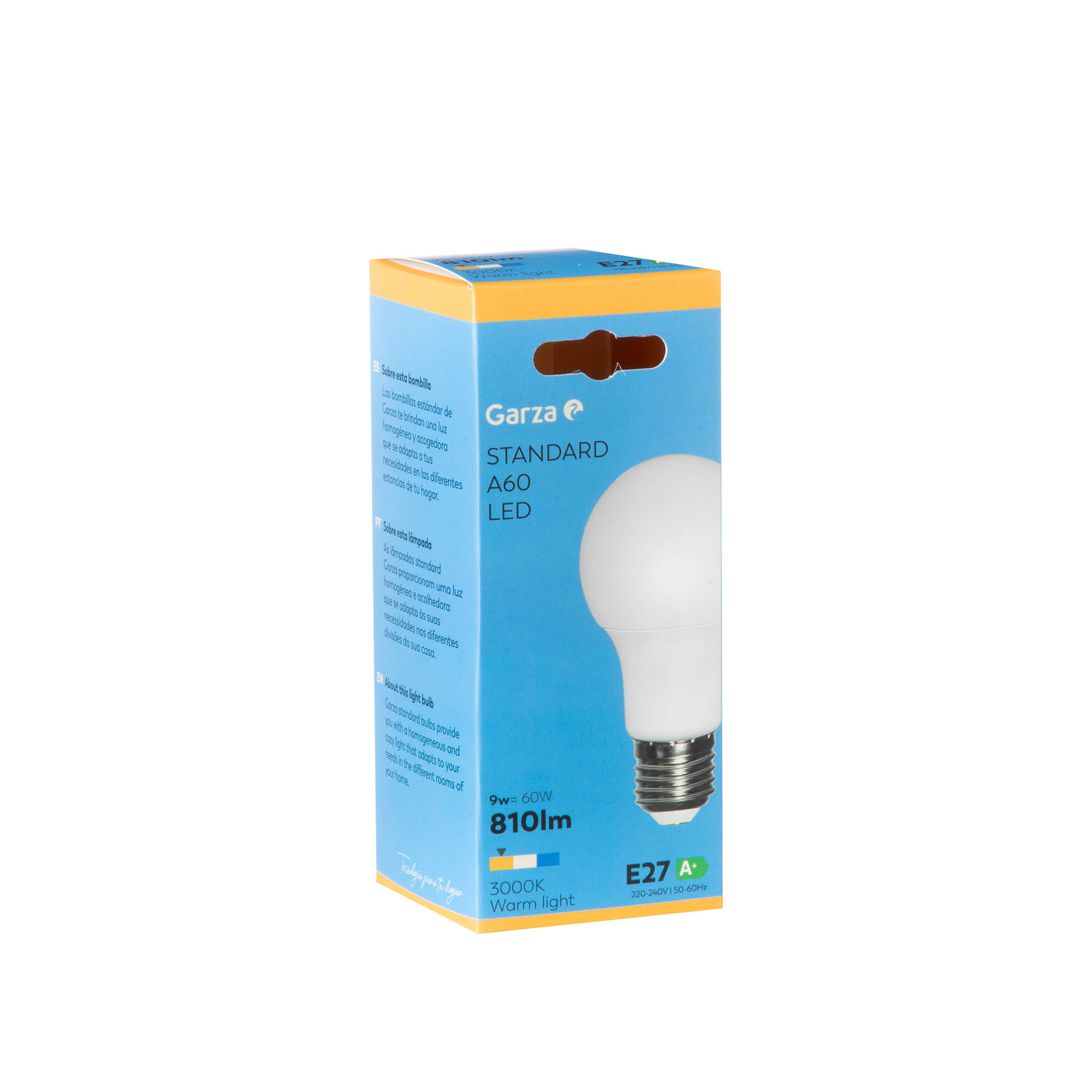 Lâmpada Led Standard E27 9W Luz Quente