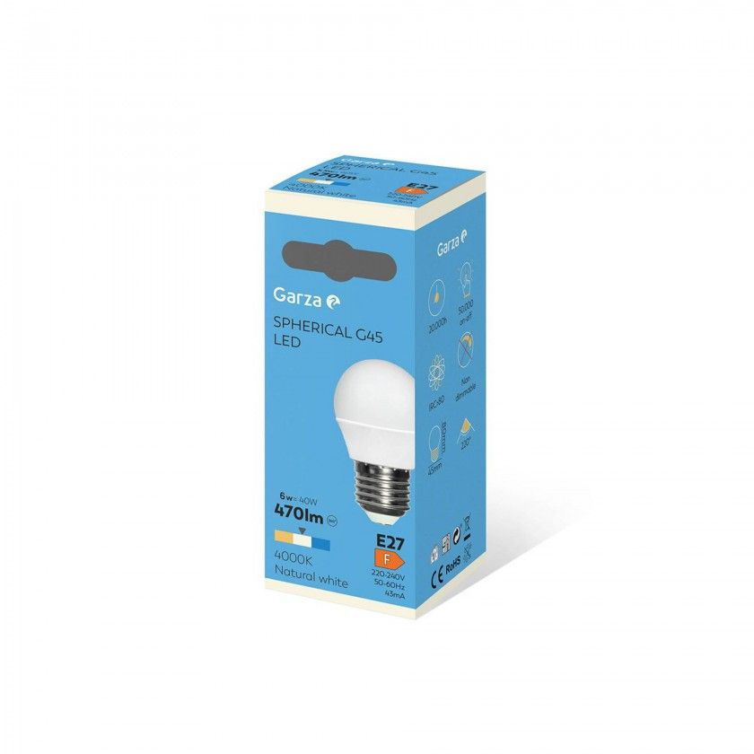 Lmpada Led Esfrica E27 6W Luz Neutra