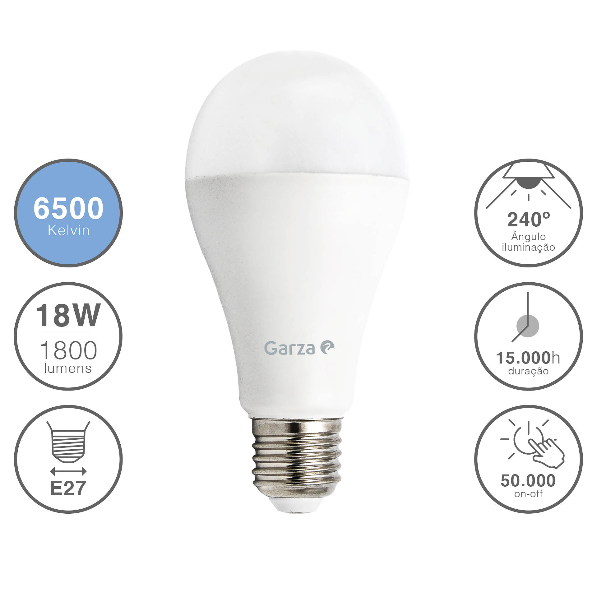 Lâmpada Led Standard E27 18W Luz Fria