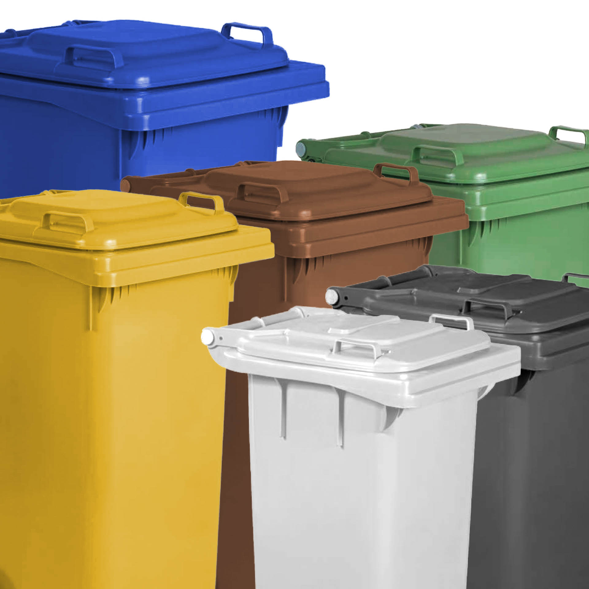 Contentor Lixo Com Rodas Azul 240l 72X58X106cm