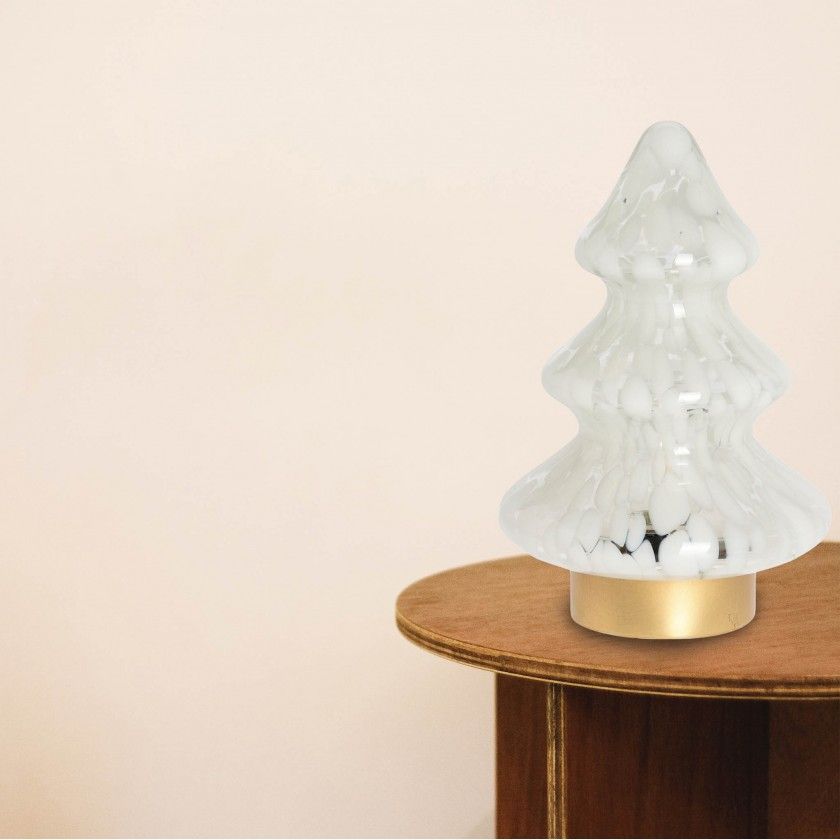 Lâmpada Mesa Com Luz Led Árvore Natal Vidro 20CM Lâmpada Mesa Com Luz Led Árvore Natal Vidro 20CM