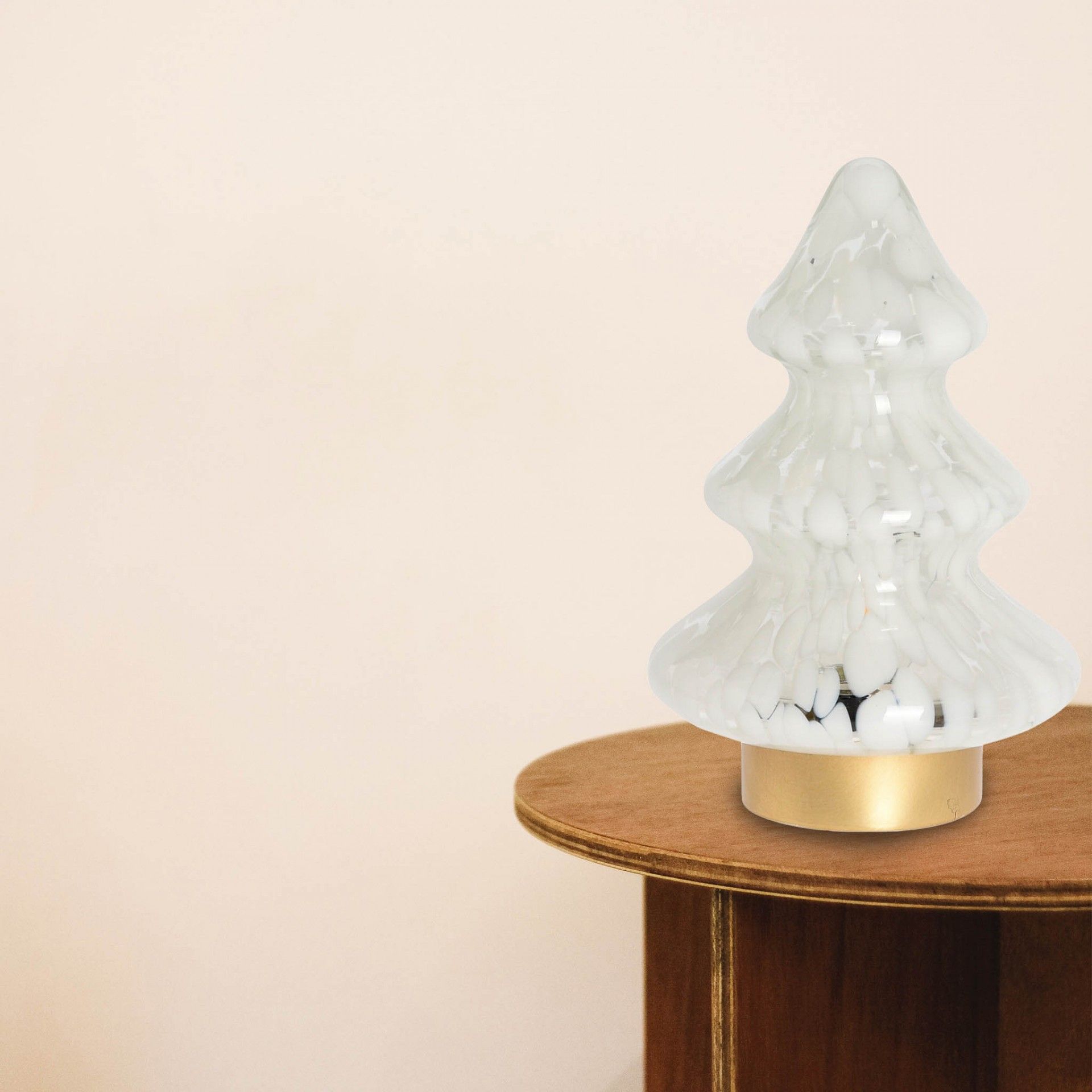 Lâmpada Mesa Com Luz Led Árvore Natal Vidro 20CM