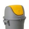 Contentor Eco Cinzento com Tampa Basculante Amarela 52l 48X50X76cm Contentor Eco Cinzento com Tampa Basculante Amarela 52l 48X50X76cm