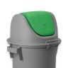 Contentor Eco Cinzento com Tampa Basculante Verde 52l 48X50X76cm