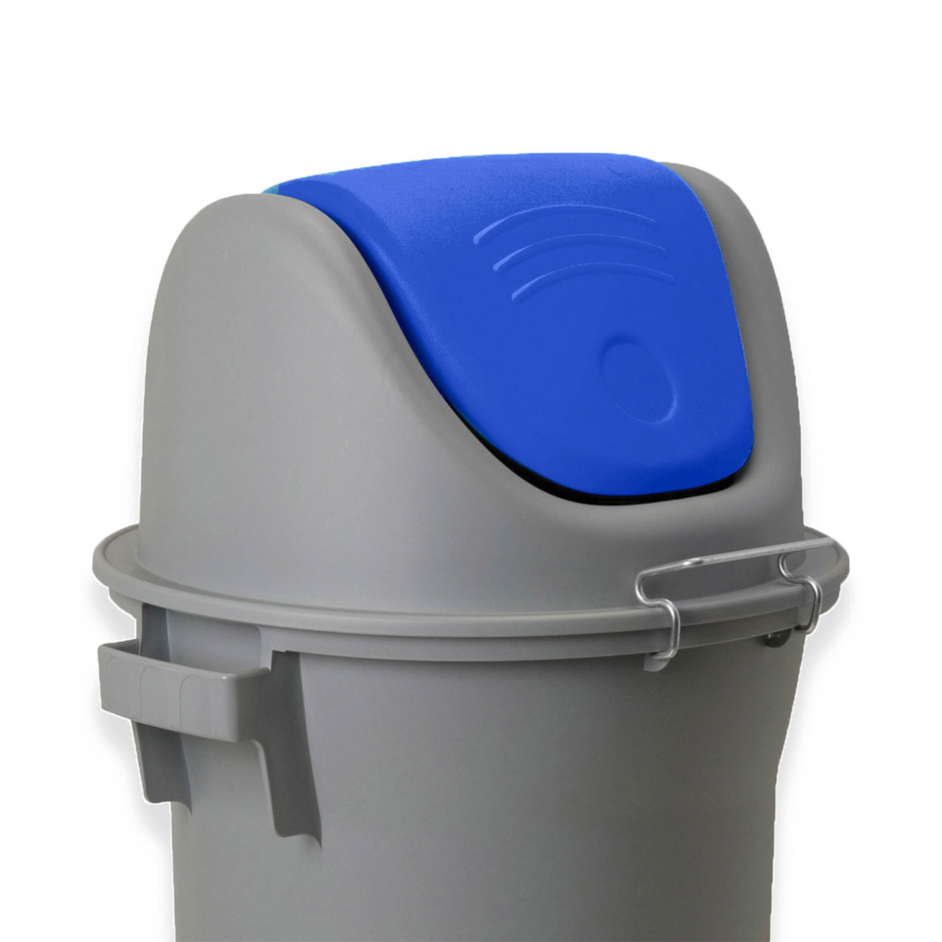 Contentor Eco Cinzento com Tampa Basculante Azul 52l 48X50X76cm
