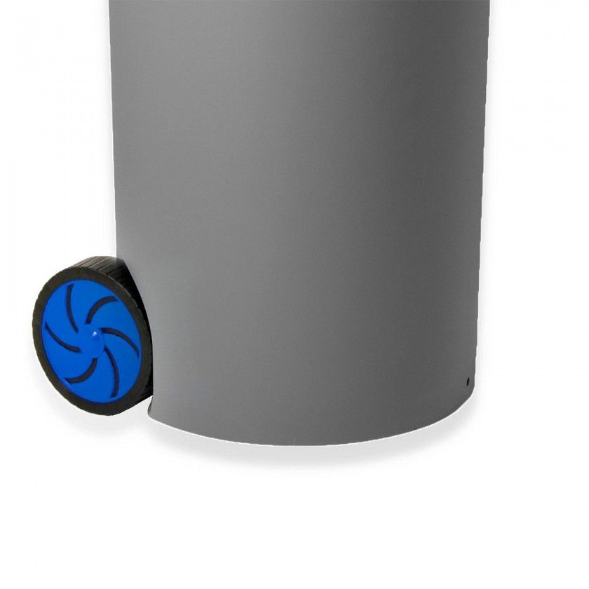 Contentor Eco Cinzento com Rodas e Tampa Basculante Azul 80l 48X50X99cm