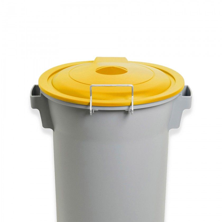 Contentor Eco Cinzento com Tampa Amarelo 52l 48X50X56cm Contentor Eco Cinzento com Tampa Amarelo 52l 48X50X56cm