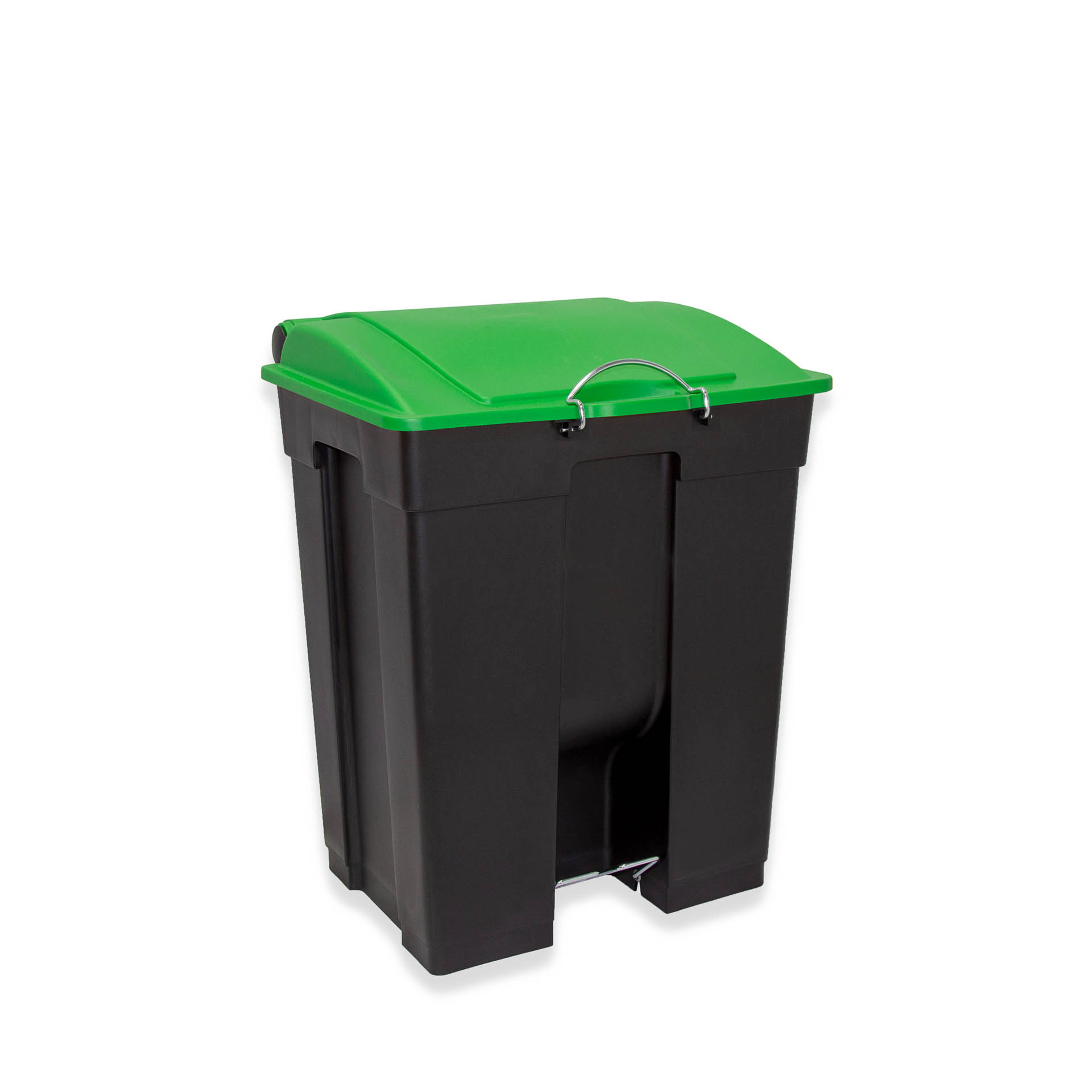 Contentor Eco Preto com Pedal e Tampa Verde 60l 49X45X60cm