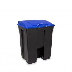 Contentor Eco Preto com Pedal e Tampa Azul 60l 49X45X60cm
