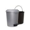 Balde com Pedal e Interior Cinzento 17.5l 36X32.5X40cm Balde com Pedal e Interior Cinzento 17.5l 36X32.5X40cm
