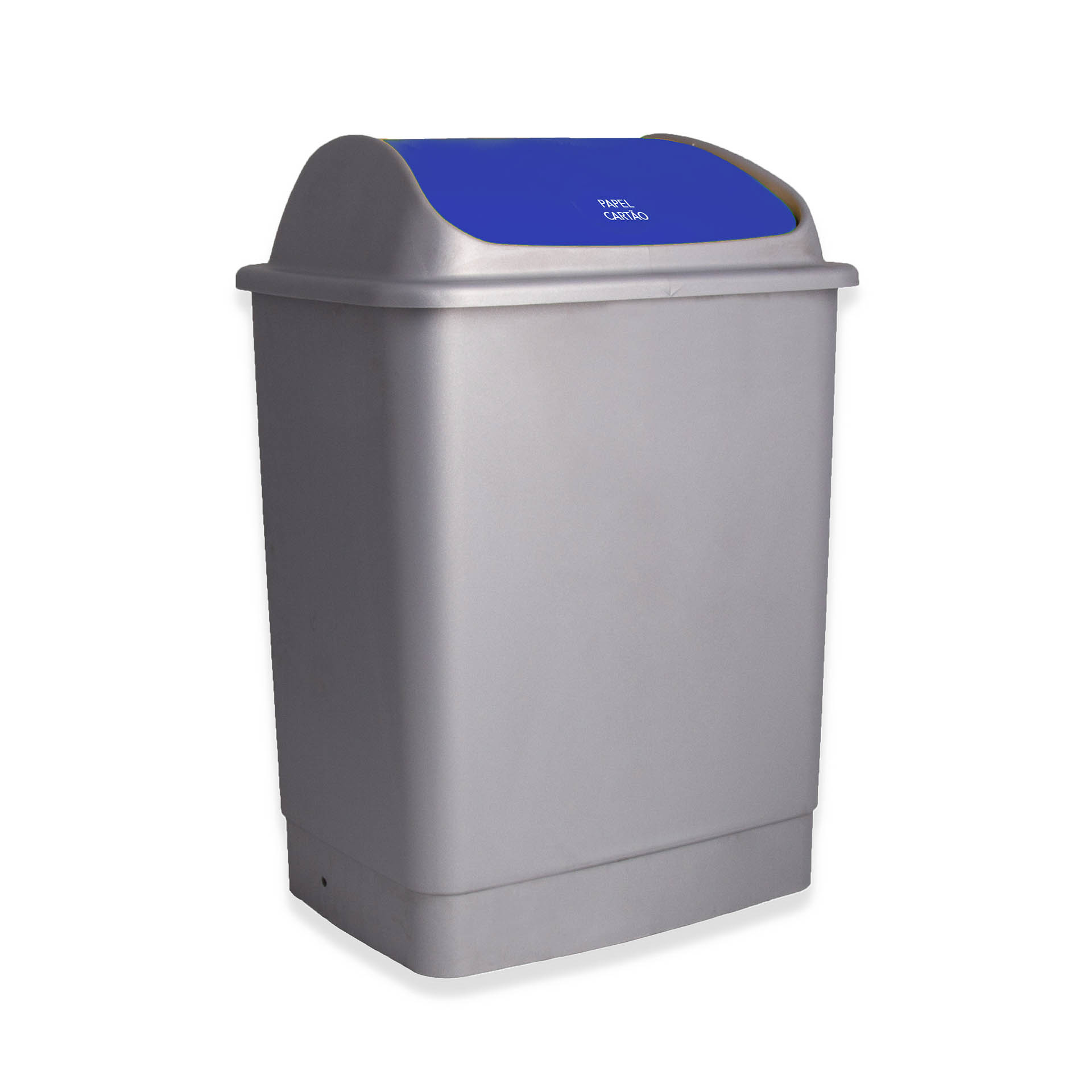 Balde Eco Cinzento com Tampa Basculante 26l 30X36X51cm