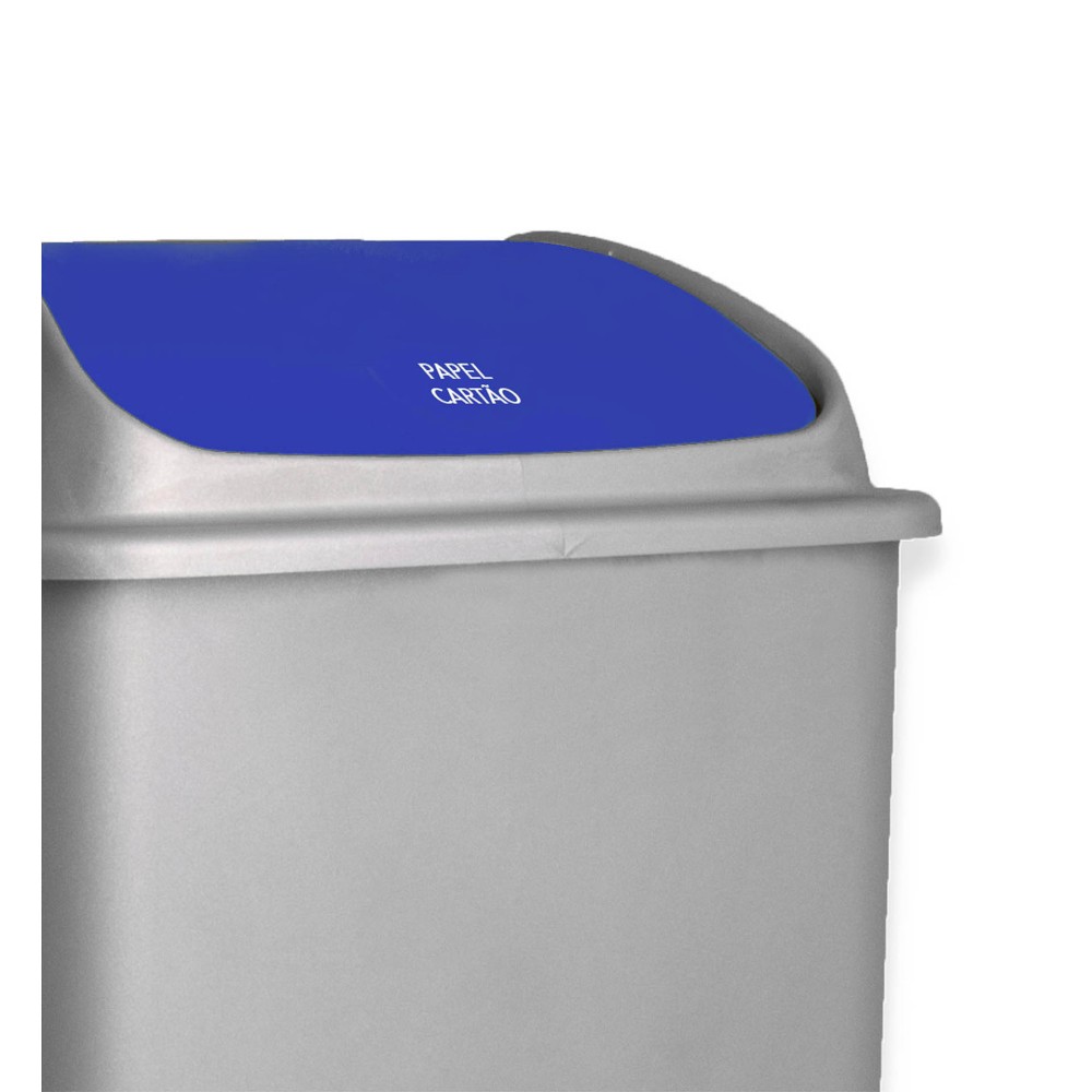 Balde Eco Cinzento com Tampa Basculante 26l 30X36X51cm