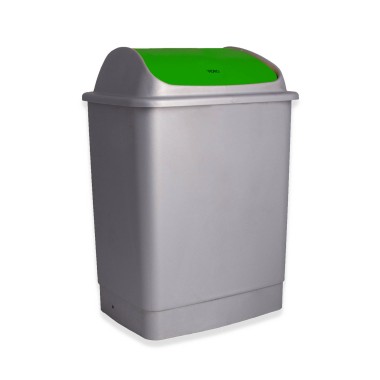 Balde Eco Cinzento com Tampa Basculante 26l 30X36X51cm
