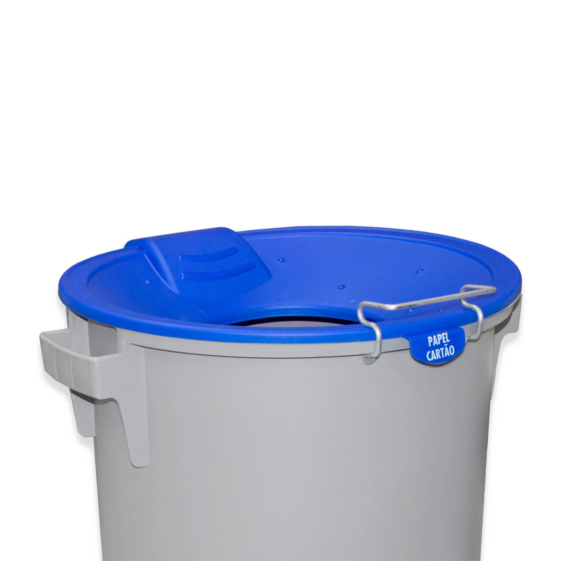 Contentor Eco Cinzento com Tampa Funil Azul 52l 48X50X56cm