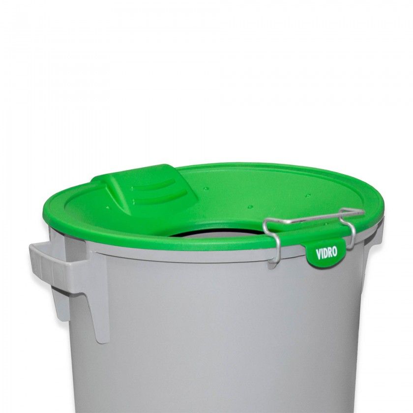 Contentor Eco Cinzento com Tampa Funil Verde 52l 48X50X56cm Contentor Eco Cinzento com Tampa Funil Verde 52l 48X50X56cm