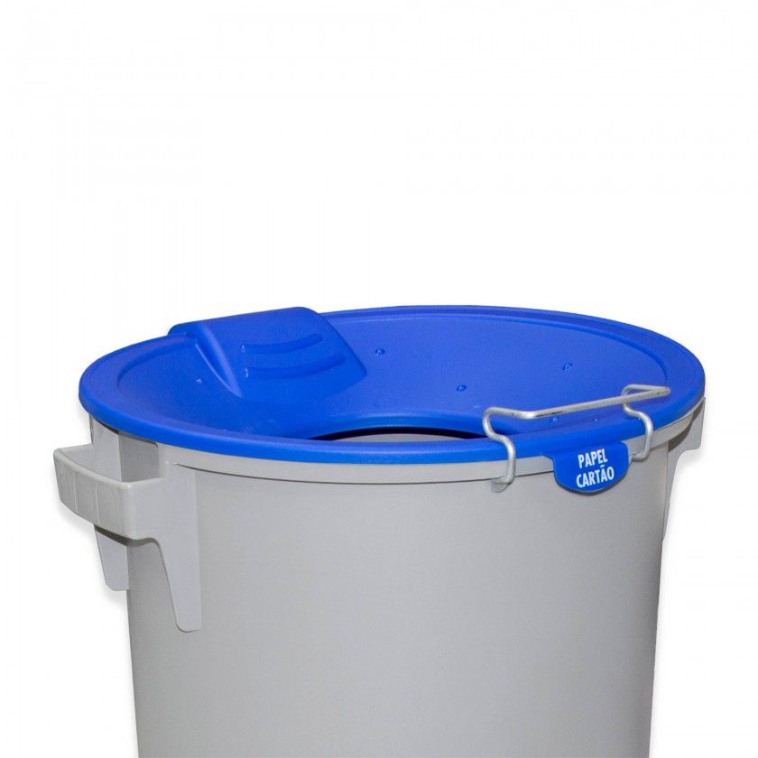 Contentor Eco Cinzento com Tampa Funil Azul 52l 48X50X56cm Contentor Eco Cinzento com Tampa Funil Azul 52l 48X50X56cm