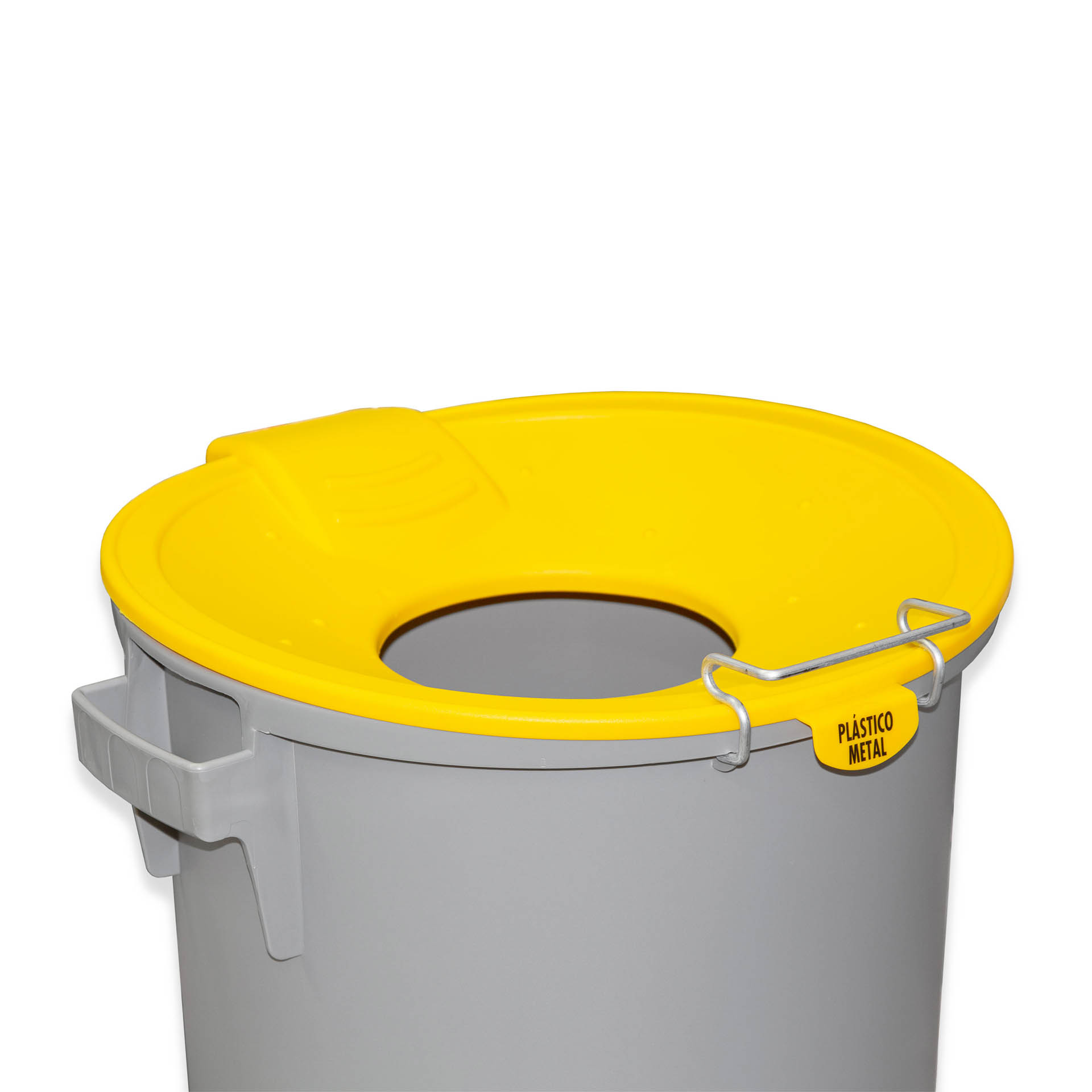 Contentor Eco Cinzento com Tampa Funil Amarelo 52l 48X50X56cm