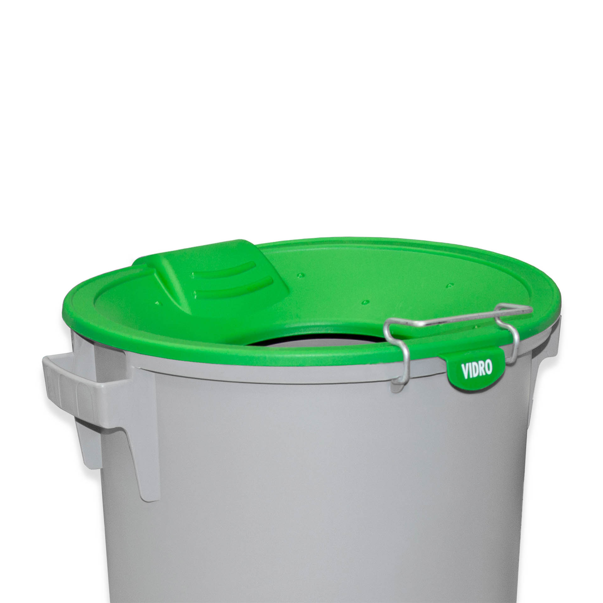Contentor Eco Cinzento com Tampa Funil Verde 52l 48X50X56cm