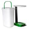 Balde Lixo Eco Branco com Base / Aro Verde 30l 36X25.5X50cm