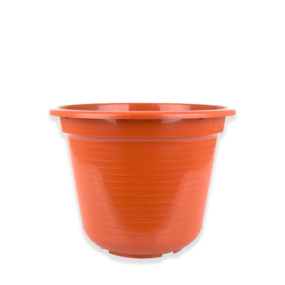 Vaso Tradicional Brilho Redondo Castanho 25cm