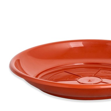 Prato para Vaso Tradicional Brilho Redondo Castanho 25cm