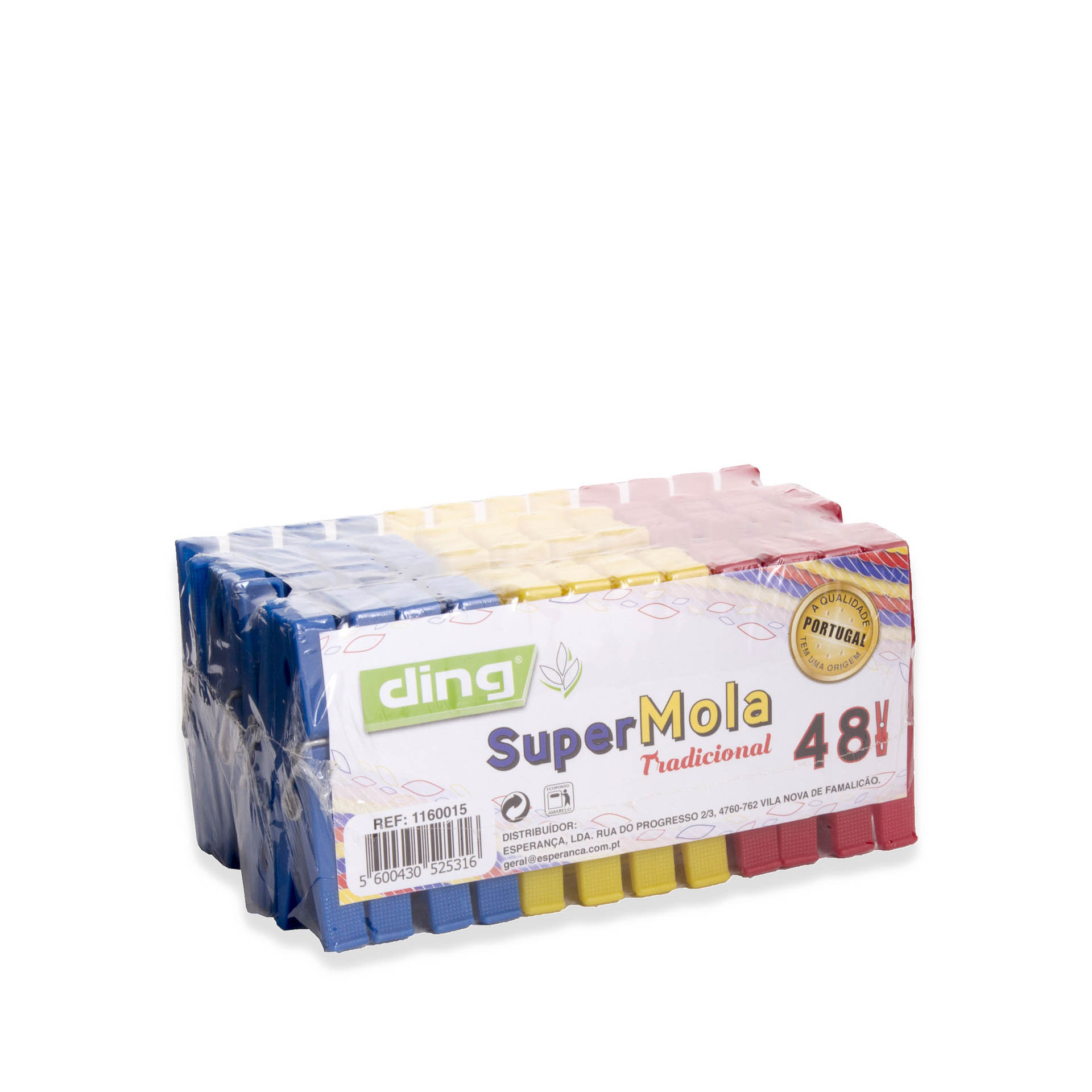 Mola Roupa Plástico Multicor Pack 48