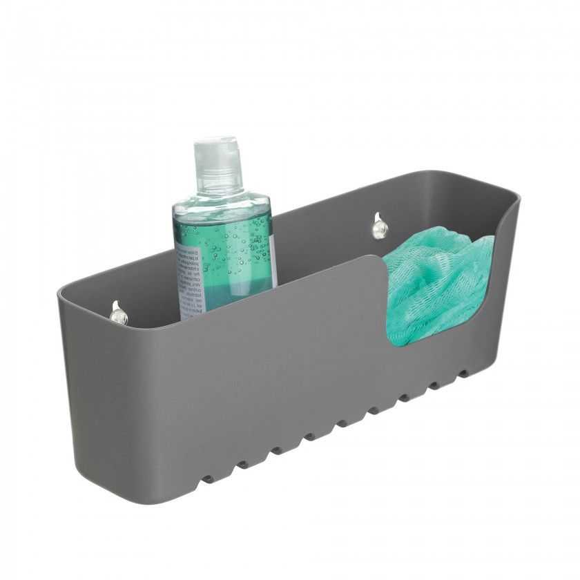 Cesto Wc com Ventosas Standard Cinza 30X8.5X11CM Cesto Wc com Ventosas Standard Cinza 30X8.5X11CM