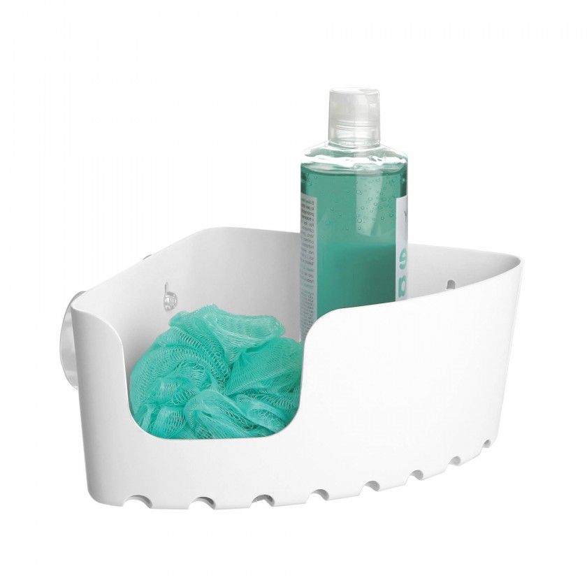 Cesto de Canto Wc com Ventosas Standard Branco 20X20X11CM Cesto de Canto Wc com Ventosas Standard Branco 20X20X11CM