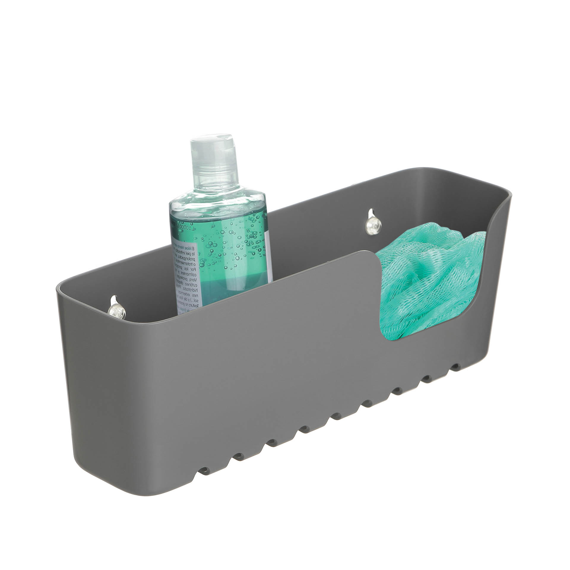 Cesto Wc com Ventosas Standard Cinza 30X8.5X11CM